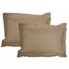 Accessorize 325TC Pair of Stripe Jumbo / Queen Pillowcases 55 cm x 80 cm Mocha