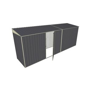 Build-A-Shed 1.2 x 5.2 x 2.0m Skillion Single Hinged Side Door Shed - Grey