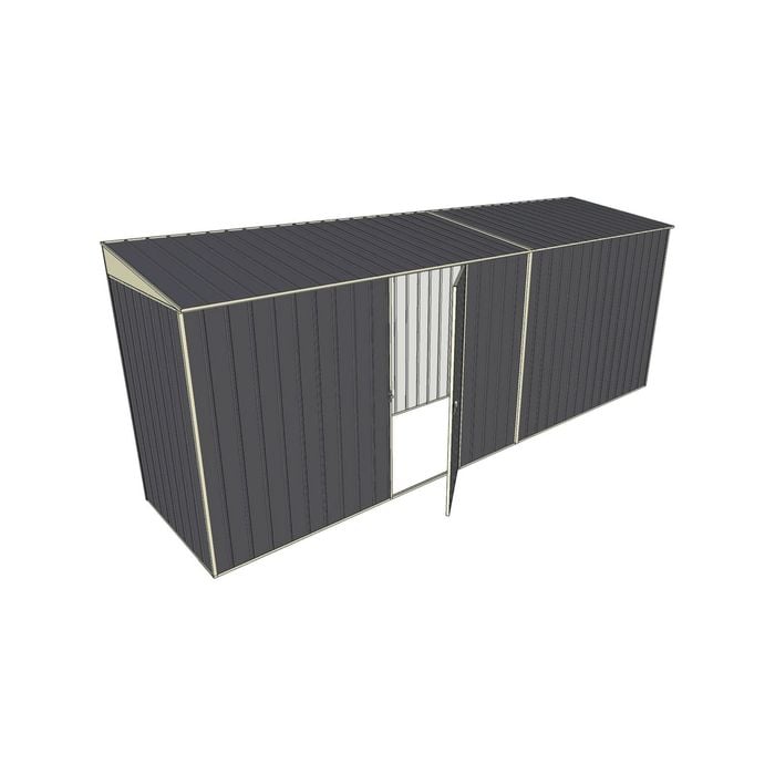 Build-A-Shed 1.2 x 5.2 x 2.0m Skillion Single Hinged Side Door Shed - Grey