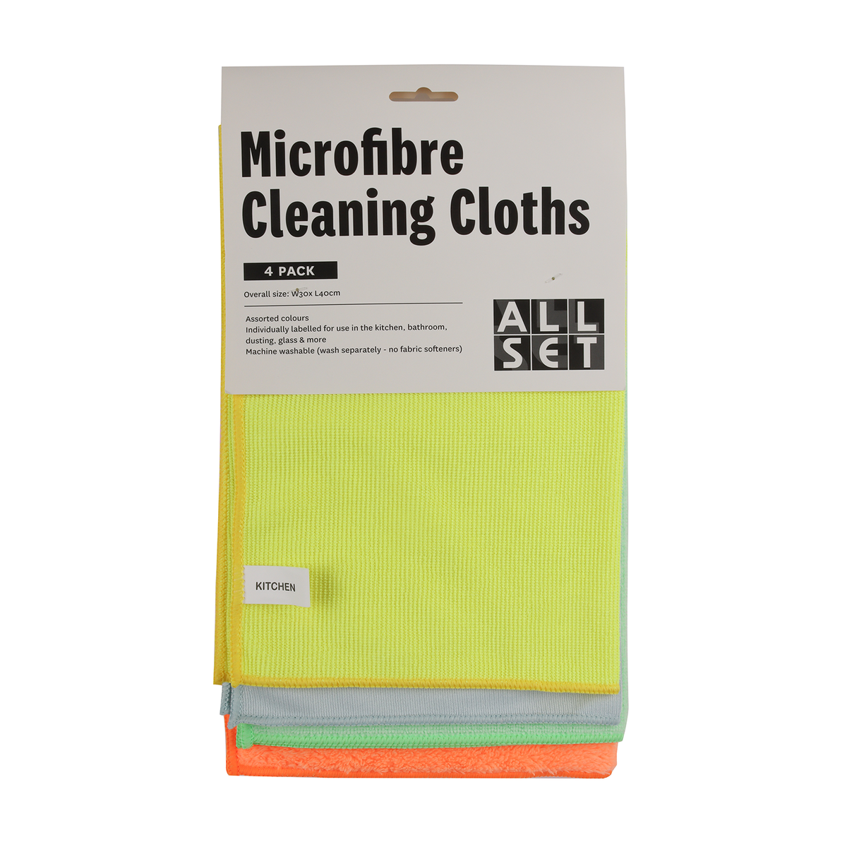 All Set Microfibre Cleaning Cloths - 4 Pack - Bunnings New Zealand
