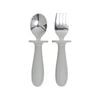 2pc Splosh Baby Elephant Stainless Steel Silicone Cutlery Set Grey 0+