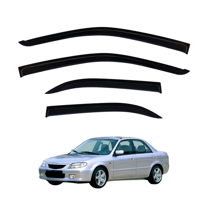 AUSGO Luxury Weather Shields for Mazda 323 Sedan 1998-2004 Weathershields Window Visors Wind Deflectors