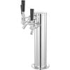 VEVOR Triple Taps Draft Beer Tower Dispenser Silver Stainless Steel Keg with Pre-Assembled Tubing