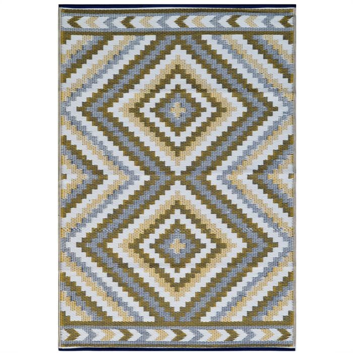 Reversible Outdoor Plastic Mat - Chatai Illusion-Multi - 150x240cm