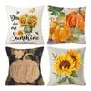 Catzon 4 Pcs Autumn Throw Pillow Covers Linen Thanksgiving Day Decor-Set 9