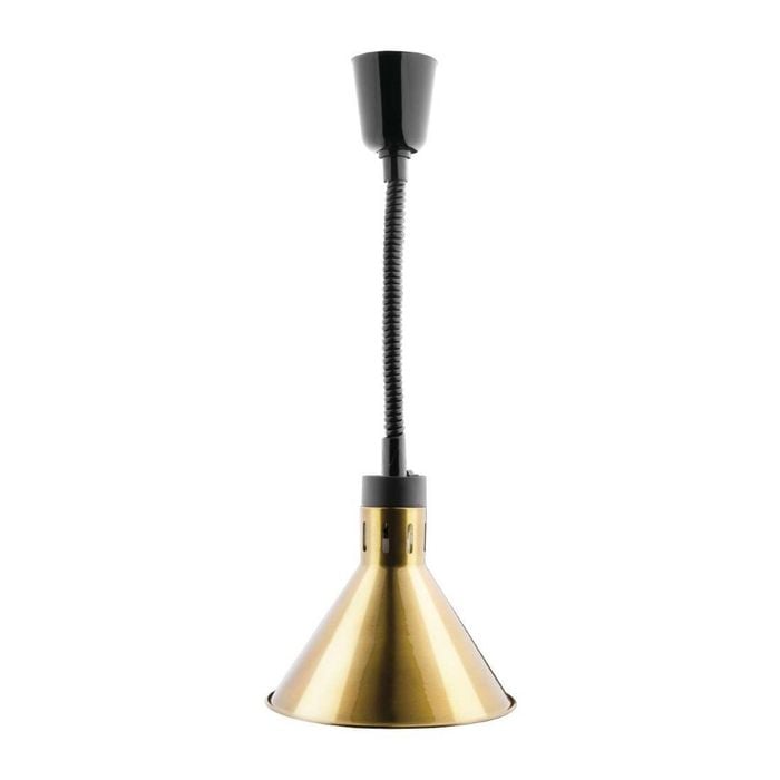 Apuro Conical Retractable Heat Lamp Shade Pale Gold Finish 216mm Commercial Food Warmer