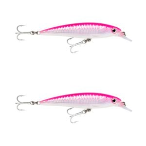 2x Rapala 14cm Saltwater X Rap Jerkbait Fishing Lures - Hot Pink UV
