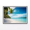 Beach with Palm Trees & Sky  Print 100% Australian Made 120x90cm  (Poster)