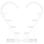Brunnings 58.3 x 148 x 32cm White 5 Tier Metal Heart 2 Piece Plant Stand