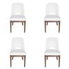 SK Designer Living | Pack of 4 | Maribel Upholstered Boucle Dining Chair | Walnut Legs - White Bouclé