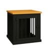 Paws and Willow Bedside Table Night Sky with Espresso Top  Wooden Dog Crate Hinged Door with Bars