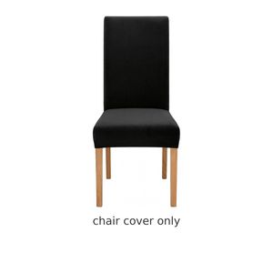 Anyseat Black Velvet Stretch Chair Cover For Kitchen Chairs
