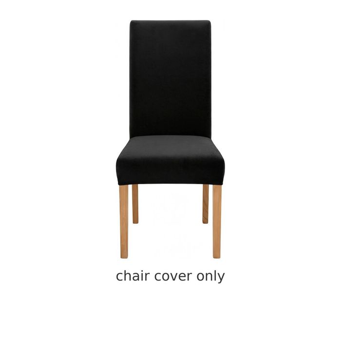 Anyseat Black Velvet Stretch Chair Cover For Kitchen Chairs