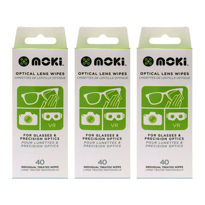 3x 40pc Moki Optical Lens Wipes Cleaner Cleaning Wet Tissue for Camera/VR/Phone