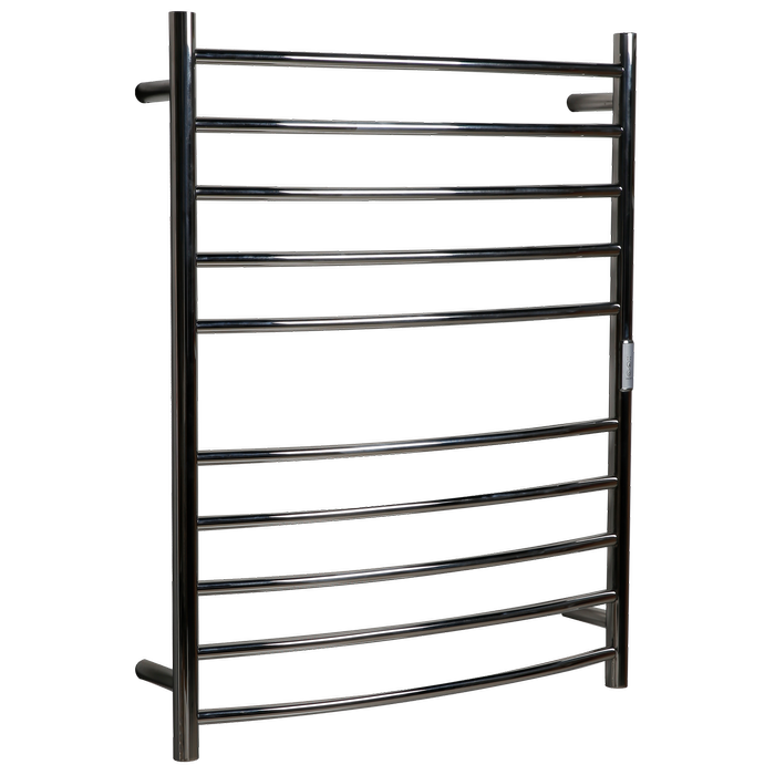 Hotwire 130W 900 x 700mm Stainless Steel 10 Bar Curved Round Heated Towel Rail with Timer