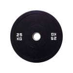 25kg Black Bumper Weight Plates Pair