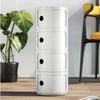 Miuz 4 Tier White Replica Componibili Round Storage Cabinet