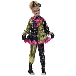 Sinister Skull Clown Horror Creepy Killer Scary Halloween Child Girls Costume M
