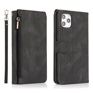 Flip Leather Case Wallet Card Slot Cover - For Apple iPhone 13 Pro (Black)