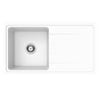 Amelie Deauville 864mm Quartz Sink W Drainer White
