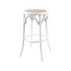 Aster Round Bar Stools Dining Stool Chair Solid Birch Timber Rattan Seat White