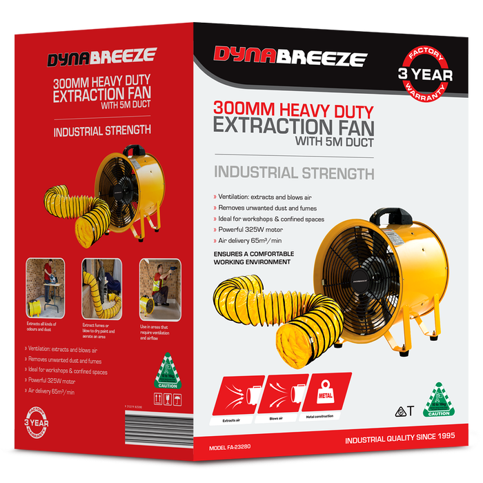 Dynabreeze 300mm Extraction Fan with 5m Duct Combo