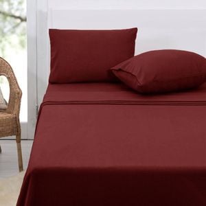 Bloomington Polar Fleece Sheet Set Queen 36cm Wall Burgundy
