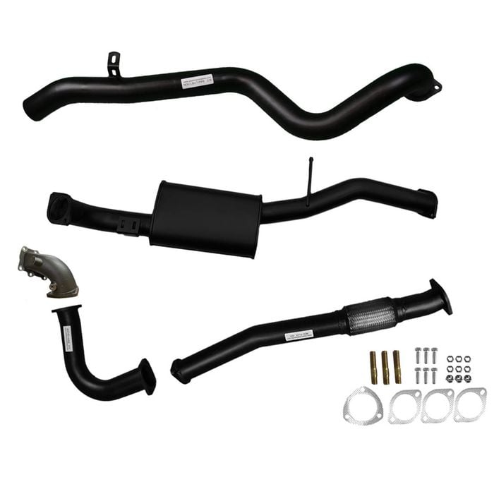 Ignite Exhausts Turbo Back For Nissan Gu Patrol 4.2l Leaf Spring Ute 3" Dump Pipe & Muffler Black Aluminised Steel