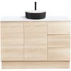 CIBO 1200mm Coast Veneer Nordic Full Height Bathroom Vanity With Black And White Basin