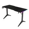 Miuz Gaming Desk With Rgb Led Lighting Carbon Fiber Top Cup Holder Headphone Hoo