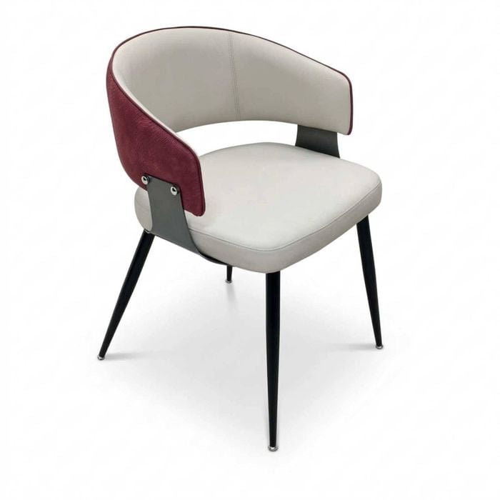 P&p Burgundy Red Upholstered Dining Chair Crocodile Back Luxury Kitchen Seat