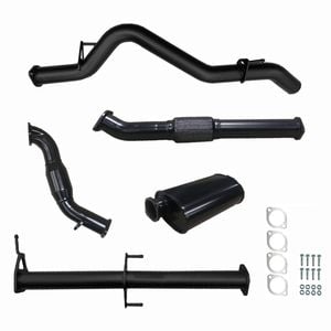 Ignite Exhausts Turbo Back For Mitsubishi Mn Triton 2.5l 3" Cat & Muffler Black Aluminised Steel