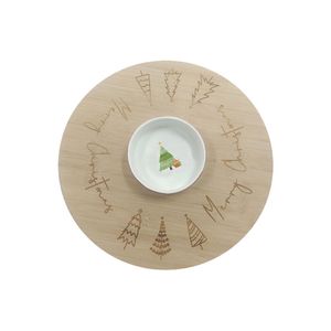 Gibson Gifts Christmas Themed Bamboo Lazy Susan Serveware 70x330x330mm