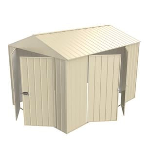 Build-a-Shed 2.3 x 3.0 x 2.3m Gable Double Hinged Side Doors Shed - Cream