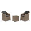 FurnitureOkay Liverpool 3-Piece Wicker Outdoor Balcony Setting - Charcoal Cushion