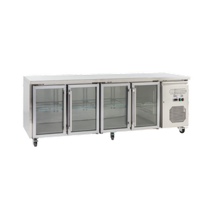 Exquisite Four Glass Doors Underbench Storage Refrigerators Slimline 511 Litre
