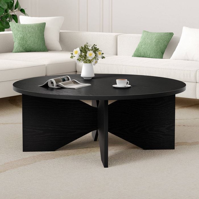 ALFORDSON Coffee Table X Leg 80cm Black