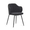 Yunia chair in dark grey with steel legs in a painted black finish