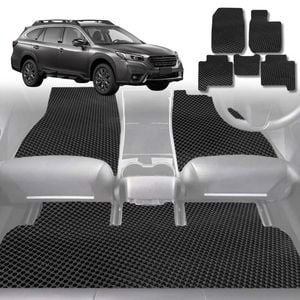 6D Diamond Car Floor Mats for Subaru Outback 2021-2025-Full Set-Black-Outback GT