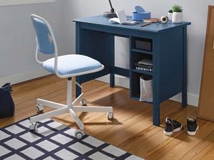 Blue desk in kids room