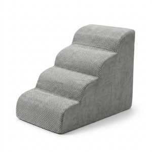Altus 4-Step High-Density Foam Pet Stairs for Dogs & Cats - Dark Grey