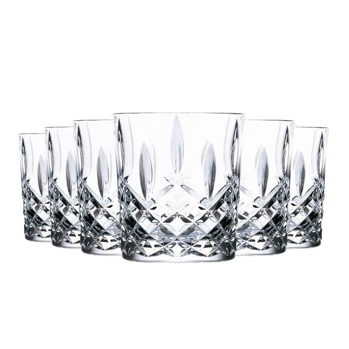 RCR Crystal Orchestra Cut Glass DOF Double Old Fashioned Whiskey Glasses Tumblers Set - 340ml - Pack of 6