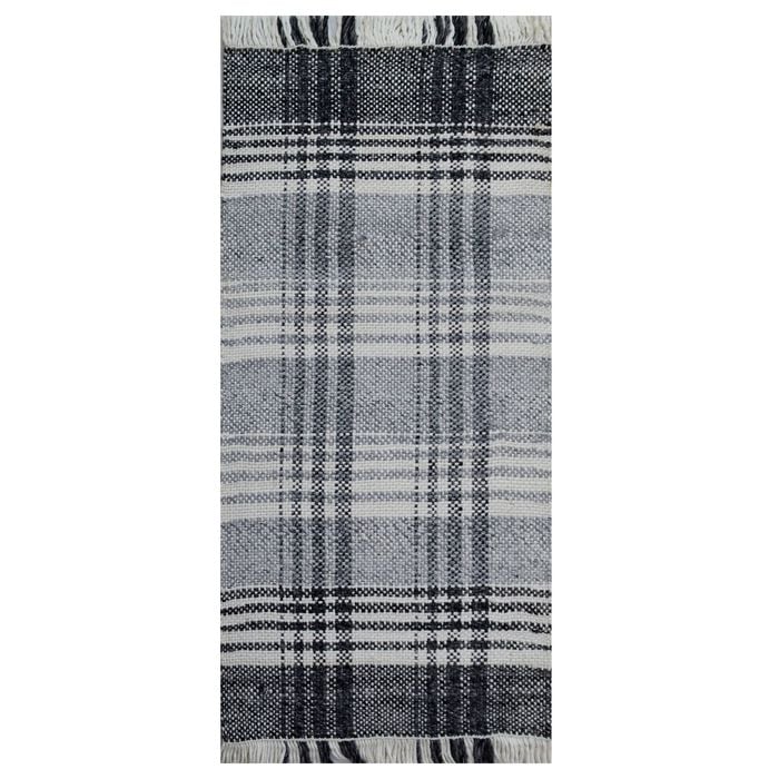 Handwoven Dhurrie Rug-Legend 6361-Ivory Charcoal-80x150cm