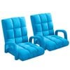SOGA 2X Blue Recliner Chair with Armrest