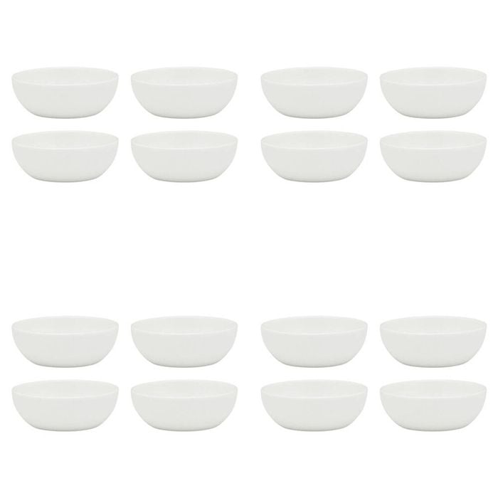 16pc Ecology Fine Bone China Canvas Sauce Bowls 7x3.5cm - White