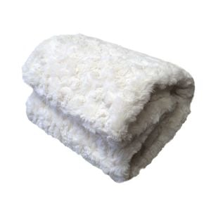 Radisson Rosette Ivory Luxury Faux Fur Throw Rug 127 x 152 cm