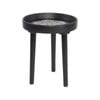 Rayell 46cm Carved Timber Top Bisque Side Table - Black