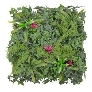 UN-REAL 50 x 50cm Pink Mixed Leaf Artificial Hedge