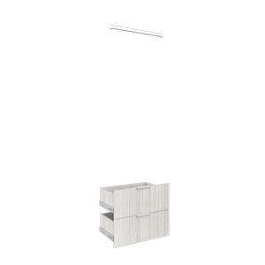 Lugna Mist 2 Drawer 1 Hangrail Insert Kit - Fits 600 x 380mm Cabinet Shell