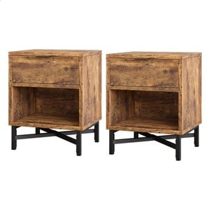 ALFORDSON Bedside Table Retro Oak Set of 2